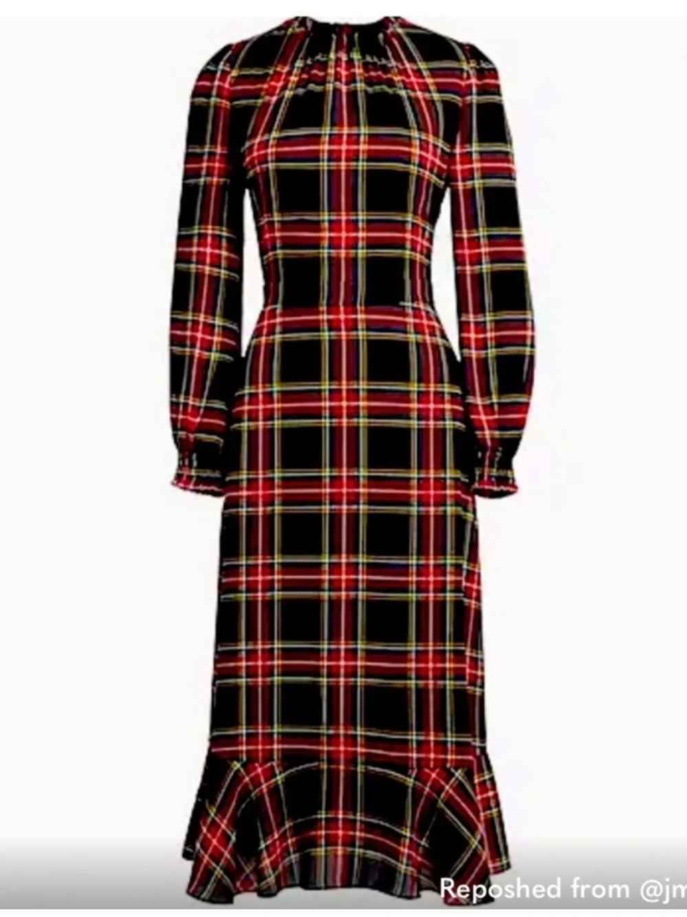 J. Crew Tartan Midi Dress